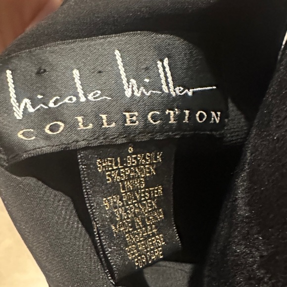 Nicole Miller Black Midi Dress with Gold Zipper - Picture 2 of 4